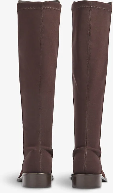 Womens Bro-Dark Chocolate Tallis Elasticated-Panel Leather Knee-High Boots Eur 40 / 7 Uk Women - Image 2