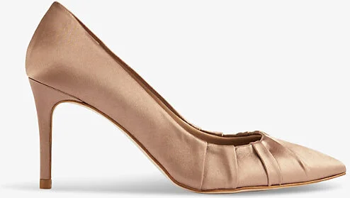 Womens Bro-Mocha Florena Pleated Heeled Satin Courts Eur 36 / 3 Uk Women