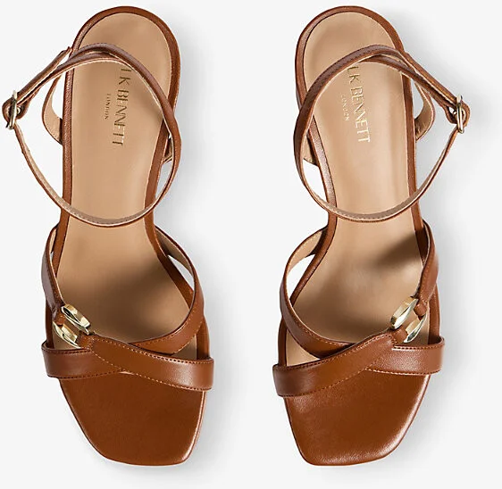Womens Bro-Tan Ena Heeled Leather Sandals Eur 38/5 Uk Women - Image 2