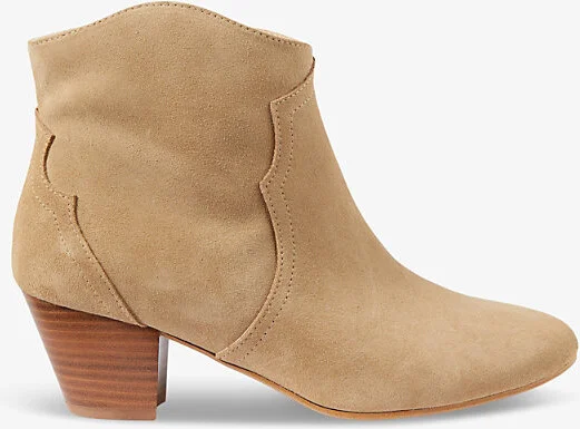 Womens Bro-Tan Leida Western Block-Heel Suede Ankle Boots Eur 41 / 8 Uk Women