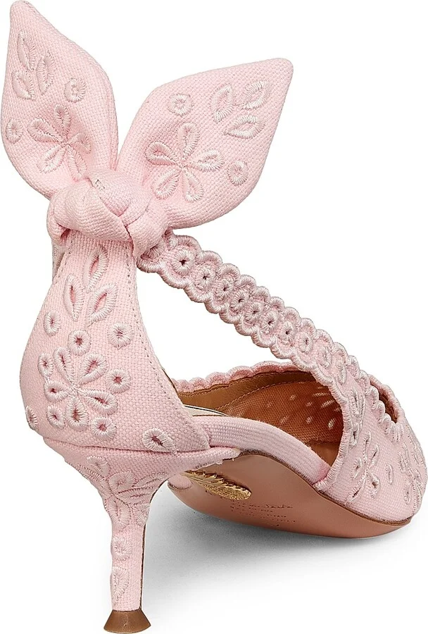 Women's Broderie Bow Tie 50MM Pumps - Petal - Size 5 - Image 3