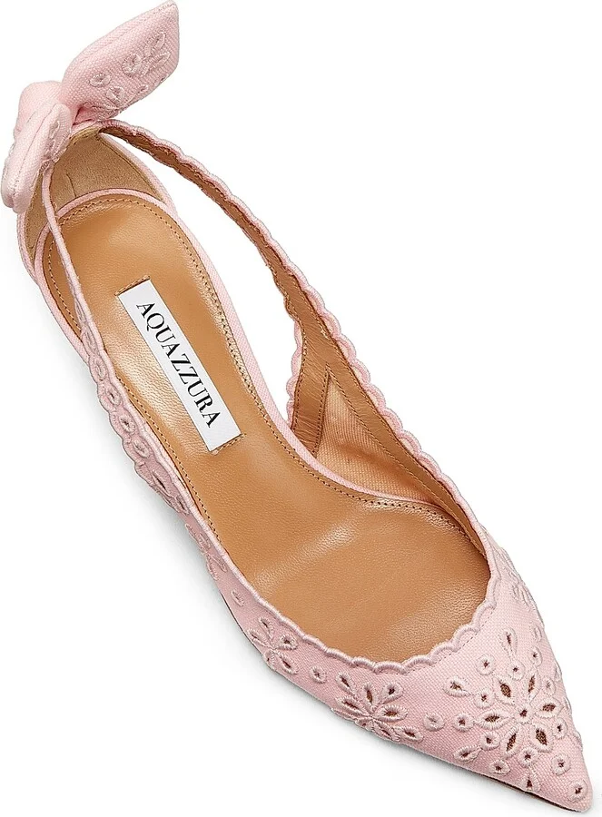 Women's Broderie Bow Tie 50MM Pumps - Petal - Size 5 - Image 4