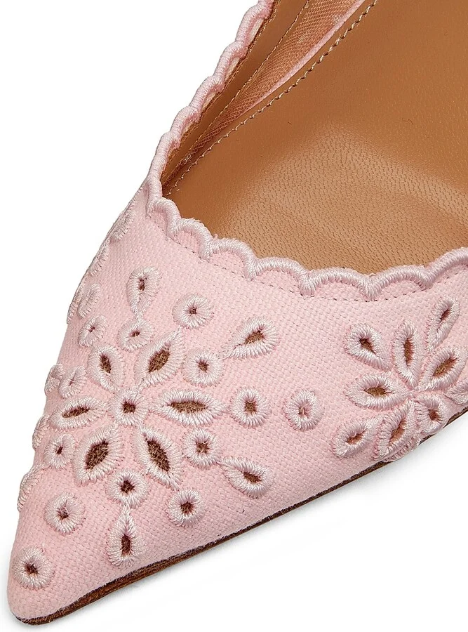 Women's Broderie Bow Tie 50MM Pumps - Petal - Size 5 - Image 6
