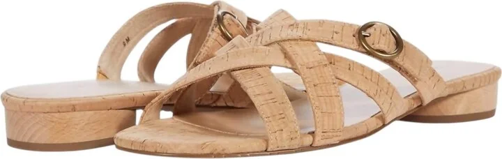 Women's Brogan Slide Sandal In Natural Cork