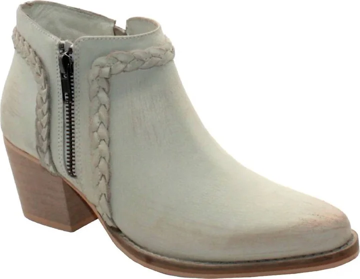 Women's Bronco Braided Ankle Bootie In Off White