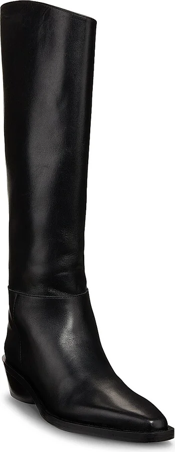 Women's Bronco Leather Knee-High Boots - Black - Size 6 - Image 2