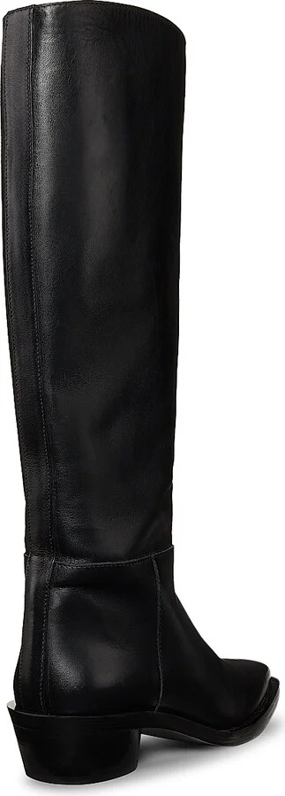 Women's Bronco Leather Knee-High Boots - Black - Size 6 - Image 3