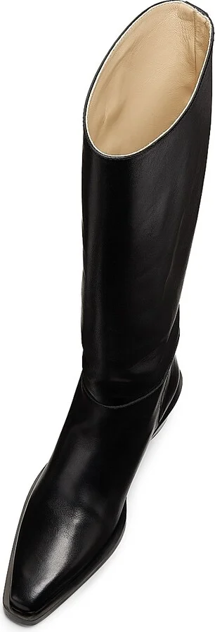 Women's Bronco Leather Knee-High Boots - Black - Size 6 - Image 4