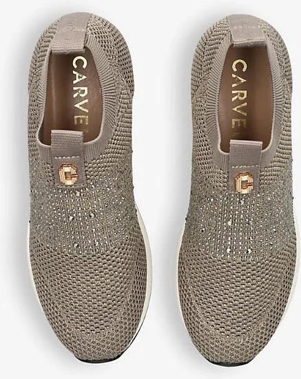 Womens Bronze Janeiro 2 Crystal-Embellished Textile Low-Top Trainers Eur 36 / 3 Uk Women - Image 2