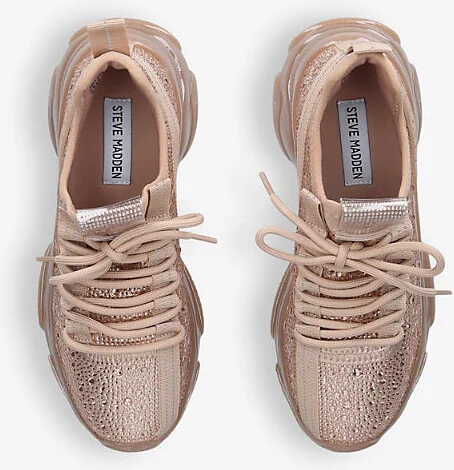 Womens Bronze Maxima-R Crystal-Embellished Woven Low-Top Trainers Eur 35 / 2.5 Uk Adult - Image 2