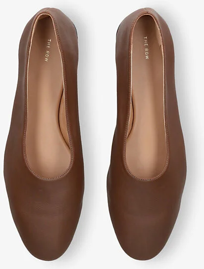Womens Brown Awar Flat Leather Shoes Eur 38.5 / 5.5 Uk Women - Image 2