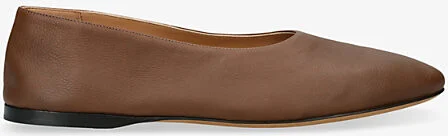 Womens Brown Awar Flat Leather Shoes Eur 38.5 / 5.5 Uk Women