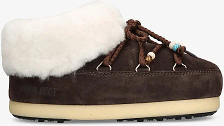 Womens Brown Bead-Embellished Suede Mules Eur 41 / 8 Uk Women