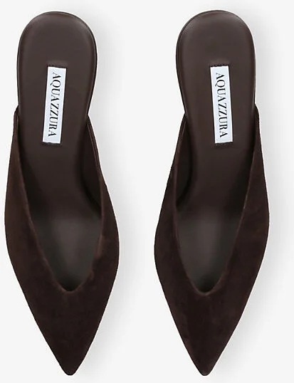 Womens Brown Bisous 65 Suede Heeled Mules Eur 40 / 7 Uk Women - Image 2