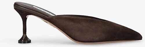 Womens Brown Bisous 65 Suede Heeled Mules Eur 40 / 7 Uk Women