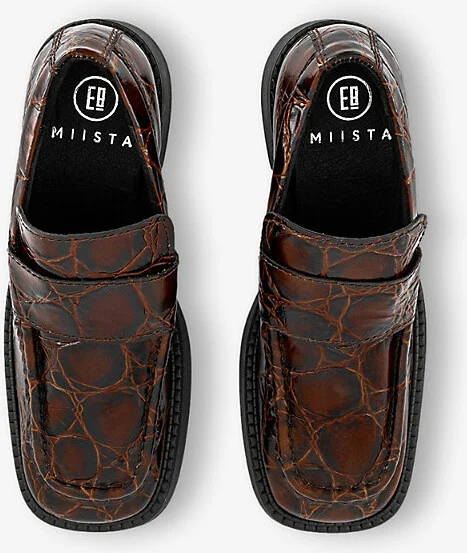 Womens Brown Coco Karina Leather Loafer Heels Eur 37 / 4 Uk Women - Image 2