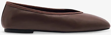 Womens Brown Dina Leather Ballet Flats Eur 39 / 6 Uk Women