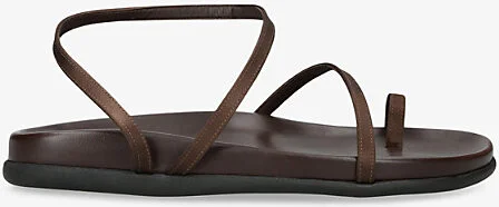 Womens Brown Eleftheria Satin Sandals Eur 37 / 4 Uk Women