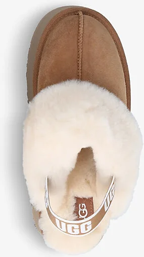 Womens Brown Funkette Suede and Sheepskin Platform Slippers Eur 41 / 8 Uk Women - Image 2