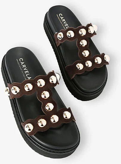 Womens Brown Gianna Faux-Leather Sandals Eur 39 / 6 Uk Women - Image 2
