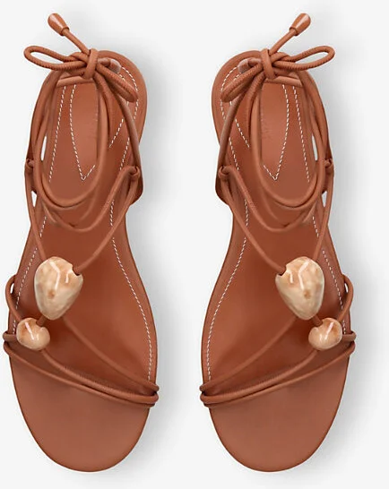 Womens Brown Gleam Leather Sandals Eur 38/5 Uk Women - Image 2