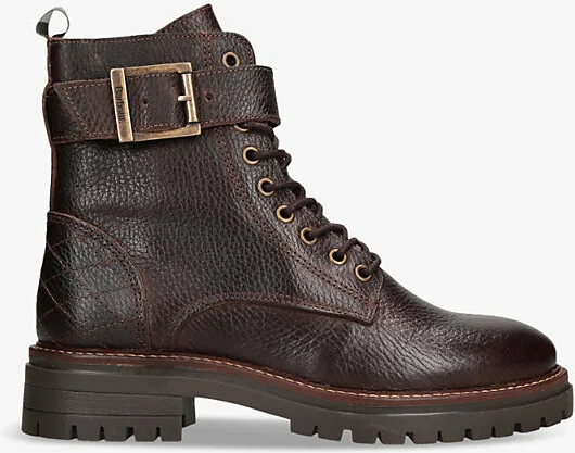 Womens Brown Heidi Lace-Up Leather Ankle Boots Eur 38/5 Uk Women