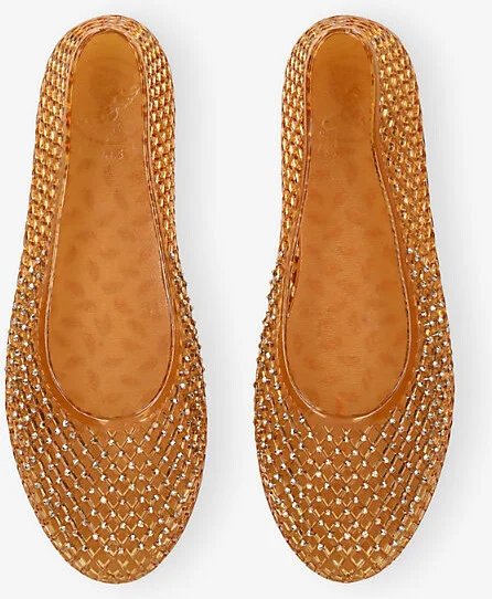 Womens Brown Iro Crystal-Embellished PVC Ballet Flats Eur 42/ 9 Uk Women - Image 2