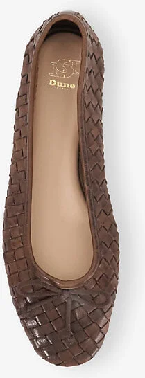 Womens Brown Leather Heat Woven Leather Ballet Flats Eur 39 / 6 Uk Women - Image 2