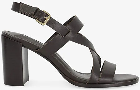 Womens Brown Leather Juneo Leather Block-Heel Sandals Eur 40 / 7 Uk Women