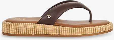 Womens Brown Leather Laike Wedge-Heel Leather Sandals Eur 38/5 Uk Women