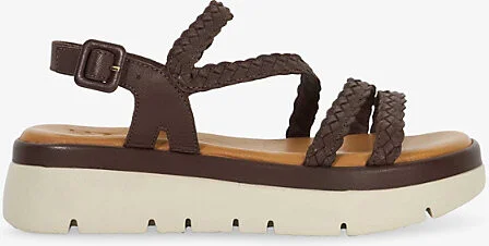 Womens Brown Leather Lexture Leather Sandals Eur 38/5 Uk Women