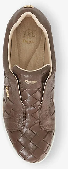 Womens Brown Leather Mix Esthie Flatform Faux Leather Trainers Eur 38/5 Uk Women - Image 2