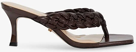 Womens Brown Leather More Leather Heeled Sandals Eur 37 / 4 Uk Women