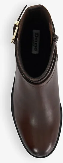 Womens Brown Leather Patter Buckle-Embellished Leather Ankle Boots Eur 36 / 3 Uk Women - Image 2