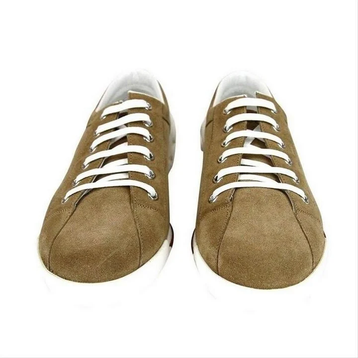 Women's Brown Leather / Suede Trainer with Script Logo Sneaker 281017 CBB00 2309 - Image 3