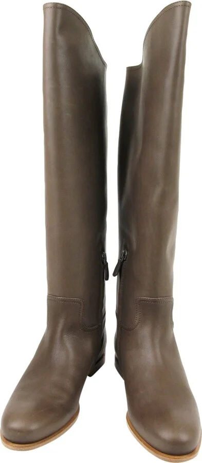 Women's Brown Leather Tall Boots (40 EU / 10 US) - Image 2