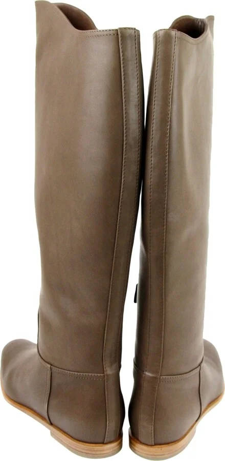 Women's Brown Leather Tall Boots (40 EU / 10 US) - Image 6