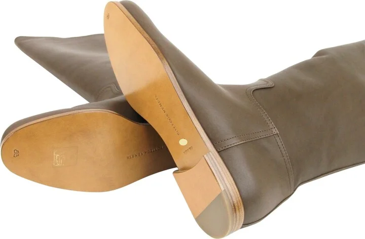Women's Brown Leather Tall Boots (40 EU / 10 US) - Image 8