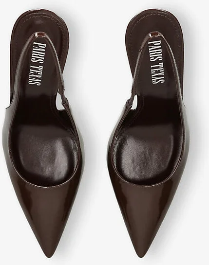 Womens Brown Lidia 105 Patent-Leather Slingback Courts Eur 39 / 6 Uk Women - Image 2