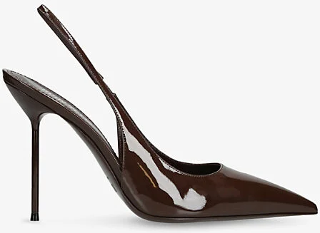 Womens Brown Lidia 105 Patent-Leather Slingback Courts Eur 39 / 6 Uk Women