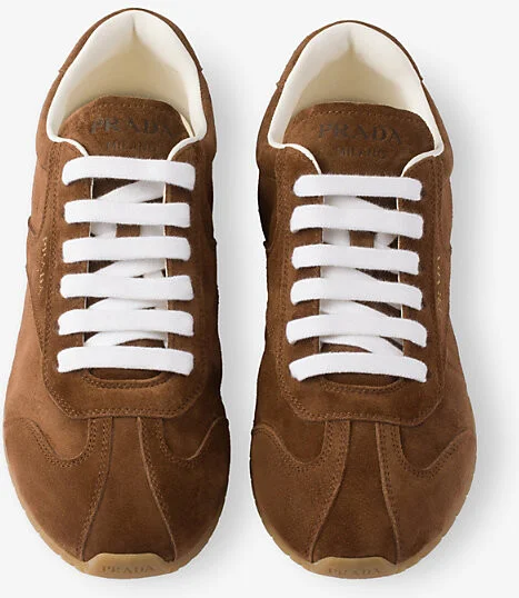 Womens Brown Logo Suede Trainers Eur 37 / 4 Uk Women - Image 2