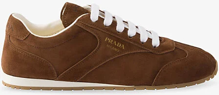 Womens Brown Logo Suede Trainers Eur 37 / 4 Uk Women