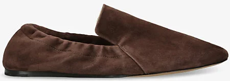 Womens Brown Moccassino Elasticated-Back Suede Pumps Eur 40.5 / 7.5 Uk Women