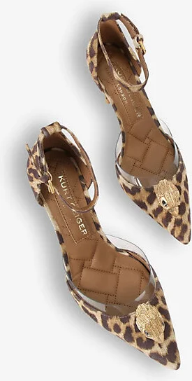 Womens Brown/Oth Belgravia High Leopard-Print Vinyl Heeled Courts Eur 36 / 3 Uk Women - Image 2