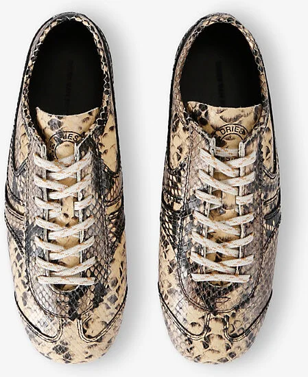 Womens Brown/Oth Dustin Snake-Print Leather Low-Top Trainers Eur 39 / 6 Uk Women - Image 2