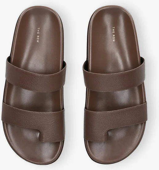 Womens Brown/Oth Hugh Leather Flat Sandals Eur 41 / 8 Uk Women - Image 2