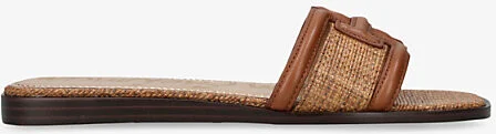Womens Brown/Oth Irina Branded-Strap Leather and Woven Sandals Eur 41 / 8 Uk Women