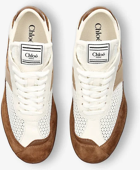 Womens Brown/Oth Kick Brand-Patch Low-Top Suede Trainers Eur 38/5 Uk Women - Image 2