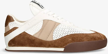 Womens Brown/Oth Kick Brand-Patch Low-Top Suede Trainers Eur 38/5 Uk Women