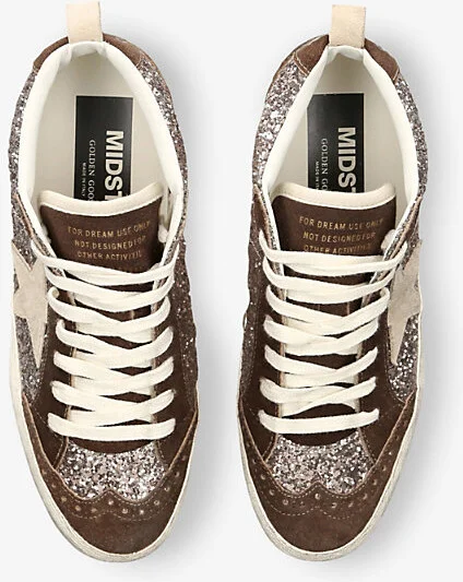 Womens Brown/Oth Midstar 82844 Glitter-Embellished Leather Mid-Rise Trainers Eur 40 / 7 Uk Women - Image 2